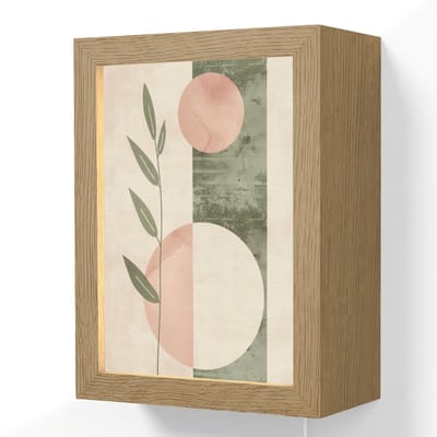 Wandlamp 15x20 cm - Oplaadbaar - Geometrisch - Roze - Groen - Natuur - Wandlampen binnen woonkamer - Slaapkamer lamp met kabel - Decoratieve nachtlamp - Vloerlamp snoer