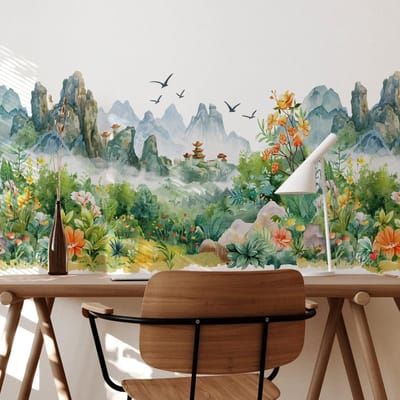 Allecto - Muurstickers - Bos muurkunst - Verwijderbaar - 91,44 x 60,96 cm - Decoratie voor woonkamer en kinderkamer - Natuurlijke uitstraling