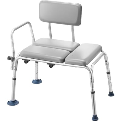 Banc de transfert pour baignoire, Capacité de poids 227 kg Chaise de douche robuste avec accoudoirs et dossier, Banc de douche de salle de bain réglable en hauteur Bain