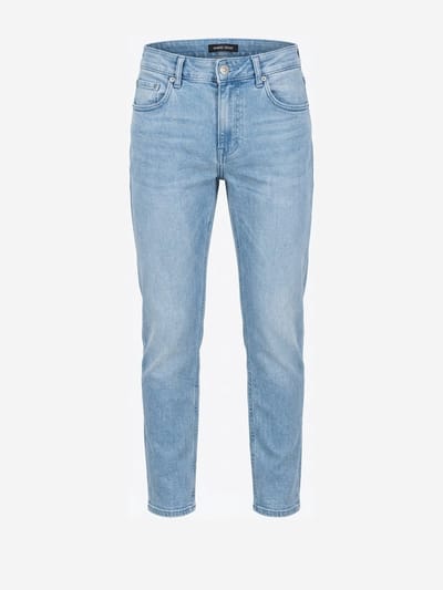 OMBRE Broek - Katoen - Rits - Effen Licht Indigo S