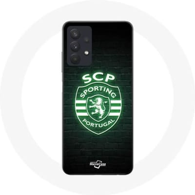 Hoesje - SCP - Samsung Galaxy A32 5G - Lichtgevend - Zwart - Sporting Portugal