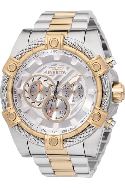 Invicta Bolt 49746 Heren Horloge - Quartz Uurwerk - Roestvrij Staal met zilveren Wijzerplaat - 52mm