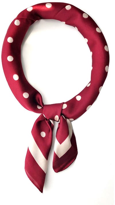 Halsdoek Dames - Sjaaltje - Witte Stippen - Rood