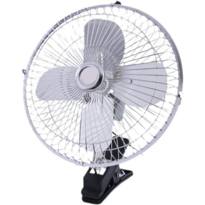Ventilateur de Voiture 10 Pouces Puissant 4 Pales Rotation Automatique Clip sur Ventilateur Prise Allume-Cigare Ventilateur de Refroidissement Radiateur Électrique 24V white