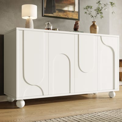 Buffetkast 120x35x71 cm - Met Opbergruimte en Verstelbare Plank - Modern en Eenvoudig - Hout - Wit