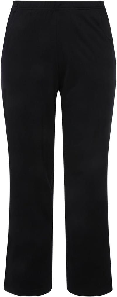 Ulla Popken - Dames - Joggingbroek rechte pijpen elastische band - Zwart - Maat 42+