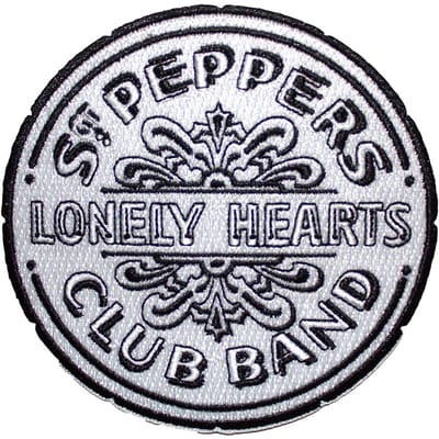 The Beatles - Sgt Pepper Drum Patch - Wit/Zwart
