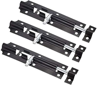 Dailygoody - Zware Tuinpoort Klink - 8 Inch Schuifdeur Toren Bolt - Zwart - Sterke Hangbout - Perfect voor Tuin en Schuur - Inclusief Bevestigingen