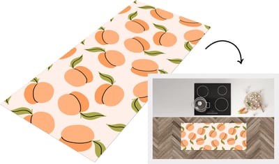 Keukenloper - Loper keuken - Fruit - Abrikoos - Zomer - Patronen - 120x50 cm - Keukenloper vinyl