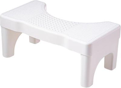 Toiletvoetenbank - Krukje Stepper - Natuurlijk Zitten - Ergonomisch Ontwerp - 40 x 22 x 17 cm - Wit