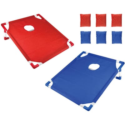 Draagbare Cornhole Set met 1 Cornhole Spelbord en 6 Zakjes en Draagtas voor Tuin Werpspel veelkleurig
