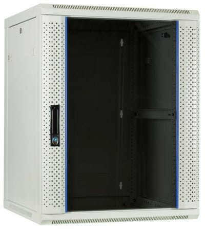 DSIT 15U witte wandkast met glazen deur 600x600x770mm (BxDxH) - serverbehuizing - serverrack - serverkast - 19 inch