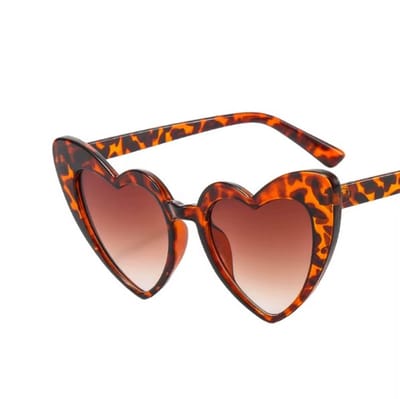Go Go Gadget - Bril - Festival bril - Geen UV bescherming - Hartvorm - 1 stuk - Leopard