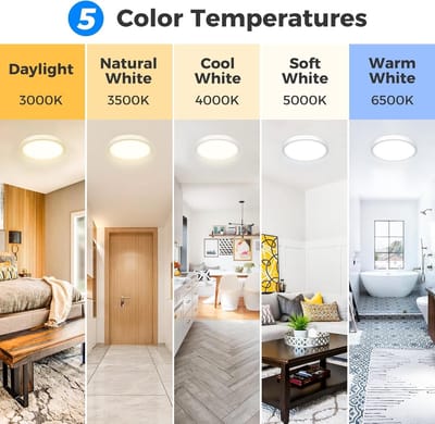 Moderne LED Deckenlamp in 5 Kleuren, IP54 Waterdichte Verlichting voor Badkamer, Slaapkamer en Woonkamer, 24W Energiezuinig Design