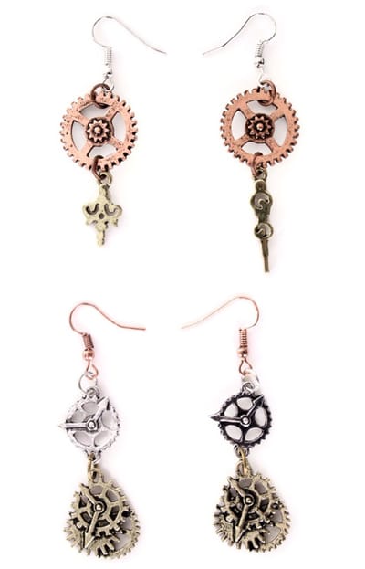 Steampunk Oorbellen – Set van 2 Paar – Retro Tandwiel Design – Perfect voor Carnaval, Themafeesten & Cosplay