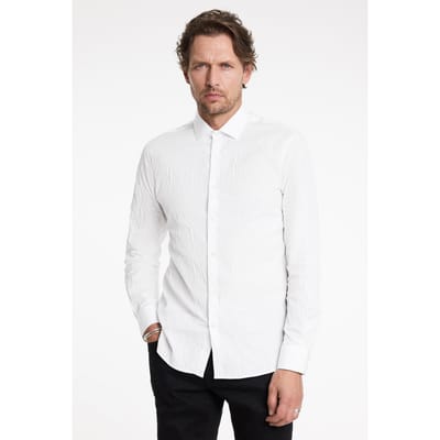 John Varvatos Slim Fit Stella Collar Collection Dress Shirt White Size: 16 R | Casual Shirts Outlet | Heren | Wit