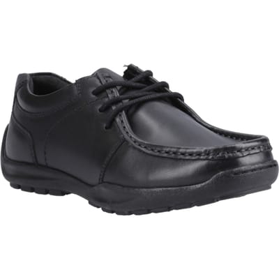Hush Puppies Mackenzie Wallabee Leren Zwarte Veterschoenen Voor Jongens