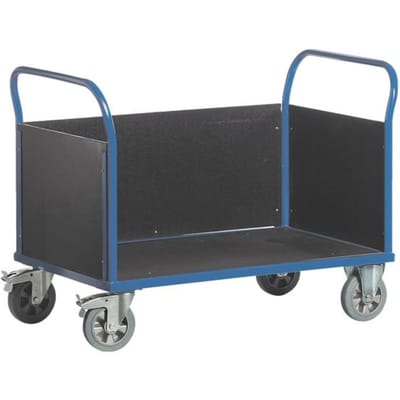 Plateauwagen met 3 wanden, 1000 x 680 mm, draagvermogen 1.200 kg