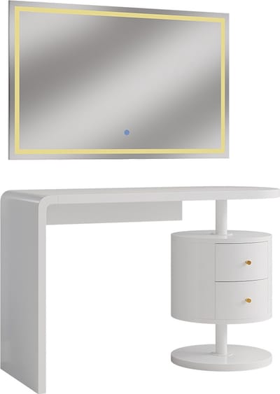 Vicco Lara Kaptafel met licht – 120 cm met LED-spiegel Wit