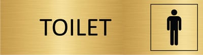 CombiCraft deurbordje Heren toilet in goud met tape - 165 x 45 mm