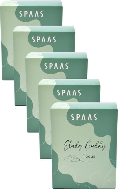 Spaas Kaarsen - Study Buddy Focus Geurkaars in Glas - Eucalyptus & Pepermunt - ±42h - 5 stuks