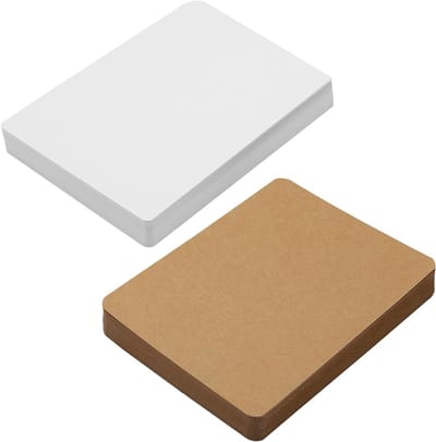 Set van 100 A6 Kraft Papieren Kaarten - 14.8 x 10.5 cm, 300gsm Lege Postkaarten voor Uitnodigingen, Creatief Knutselen en Printen
