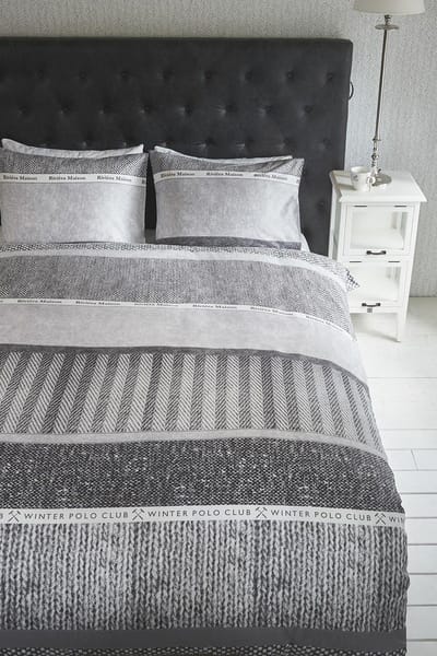 Riviera Maison Winterclub dekbedovertrek - Lits-Jumeaux - 240x200/220 - Grijs