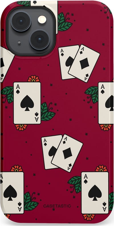 Casetastic Hoesje Geschikt voor Apple iPhone 14 Plus Magsafe - Stijlvolle Beschermende Duo-layer Case - Casino Aas