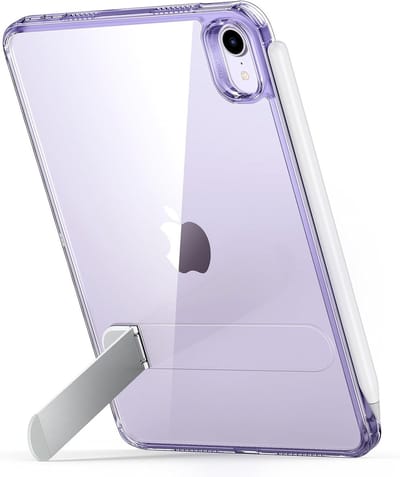 iPad Mini 7 Hoes met Stand en Draagbescherming, Geschikt voor 7e/6e Generatie, Lichtgewicht en Slank, Ondersteunt Pencil Pro en USB-C, Drie Standmodi, Paars