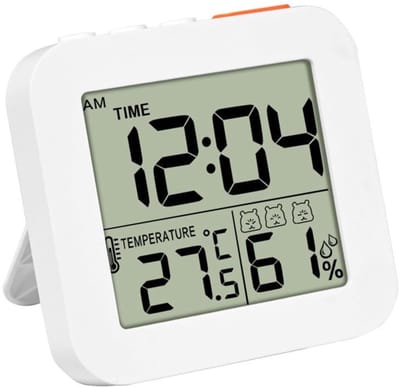 Dailygoods- Digitale Wekker Batterij Aangedreven - LCD Klok 12/24Uur - Temperatuurweergave - Vochtigheidsweergave - Timerfunctie - Multifunctioneel Tijdbeheer