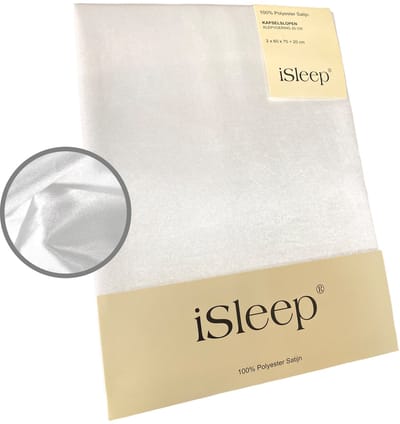 iSleep Beauty Kapselsloop (2 stuks) - 60x70 cm - Satijnen Kussensloop – Antiallergeen – Voor Huid & Haar - Wit