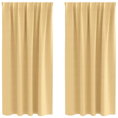 vidaXL Zwart-out Gordijnen met Ringen 2 st Beige 175 x 140 cm