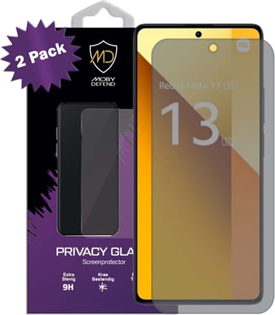 2-Pack MobyDefend Screenprotectors - Geschikt voor Xiaomi Redmi Note 13 5G - Matte Privacy Glass Screensavers