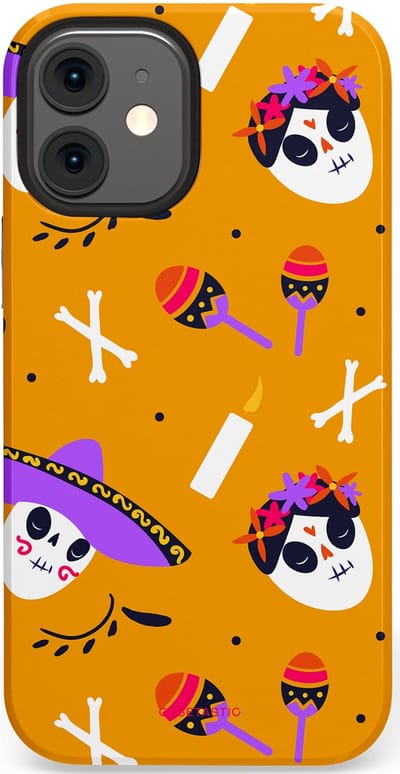 Casetastic Hoesje Geschikt voor Apple iPhone 12 Mini - Stijlvolle Beschermende Duo-layer Case - Viva Muertos