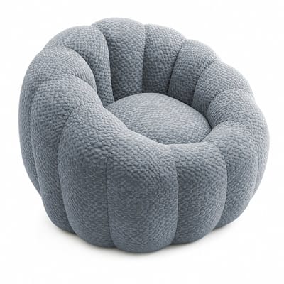 Zitzak - Grijze bloemvormige zitzak - Zachte pompoen luie stoel - Polyester - Woonkamer & Slaapkamer - 112x105x74 cm