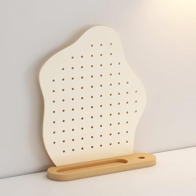 Bureau Opberger - Bureau Paneel - Bureau Organisatie - Massief Houten Basis - 33x39cm - Naturel