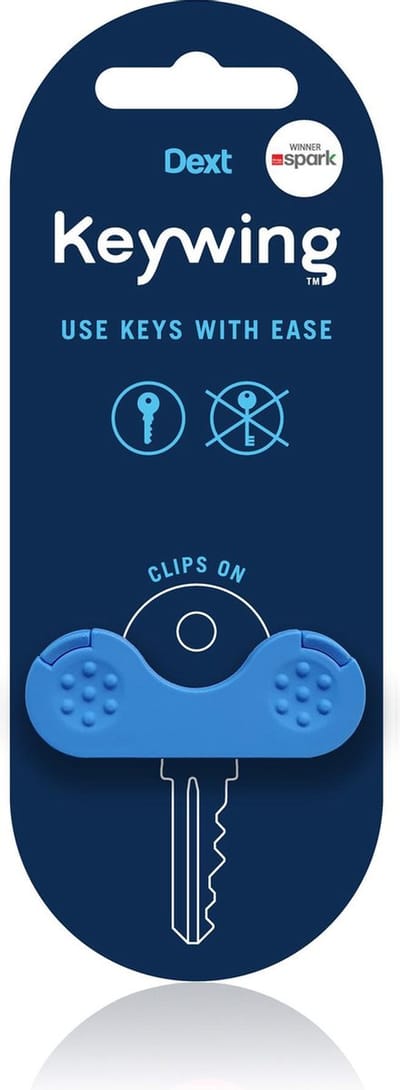 Keywing sleutelhulp - blauw - hulpmiddel voor artritis - betere grip - meer kracht