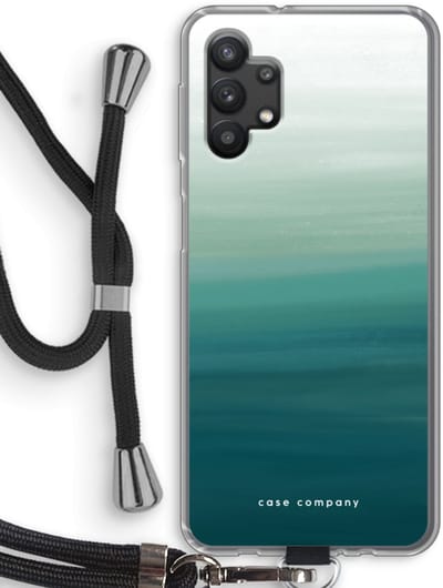 Case Company® - Hoesje met koord geschikt voor Samsung Galaxy A32 5G hoesje met Koord - Ocean - Telefoonhoesje met Zwart Koord - Bescherming aan alle Kanten en Over de Schermrand