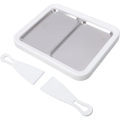 Rolijs Maker 304 Roestvrij Staal IJsdroom Rolbak met Dubbele Pan voor Zelfgemaakte DIY L white