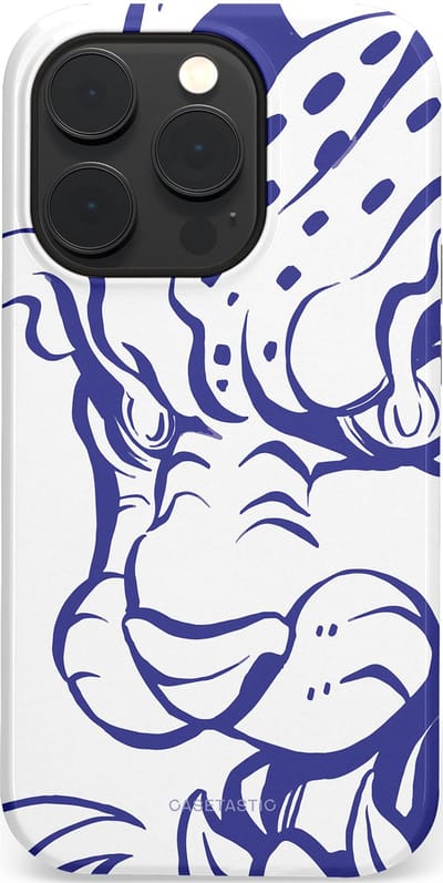 Casetastic Hoesje Geschikt voor Apple iPhone 14 Pro Magsafe - Stijlvolle Beschermende Duo-layer Case - Blauwe Panter Hoofd