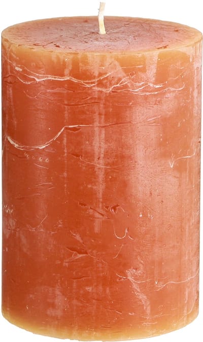 Donkeroranje zonsondergang pilaarkaarsen 85x120mm, 2 stuks, door en do