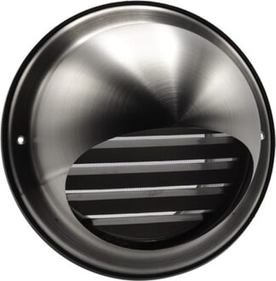 Plieger buitenrooster RVS bol model af met o 125mm RVS