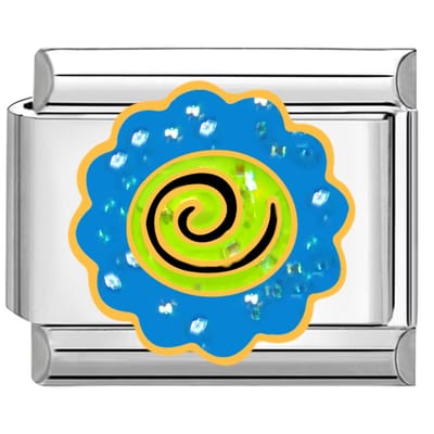 Quiges - Schakel - Bedel - 9mm - charms - Kleurrijk - Hypnose - Geschikt voor - armband - Schakelarmband - italy bedels armband