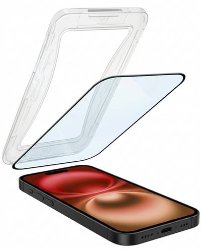 Screenprotector - Geschikt voor Apple iPhone 16 - Met Installatie Kit - Beschermglas - Gehard Glas - Tempered Glass - Screen Protector - Inclusief Montage Frame - Buigbaar Hybrid Bescherm Cover