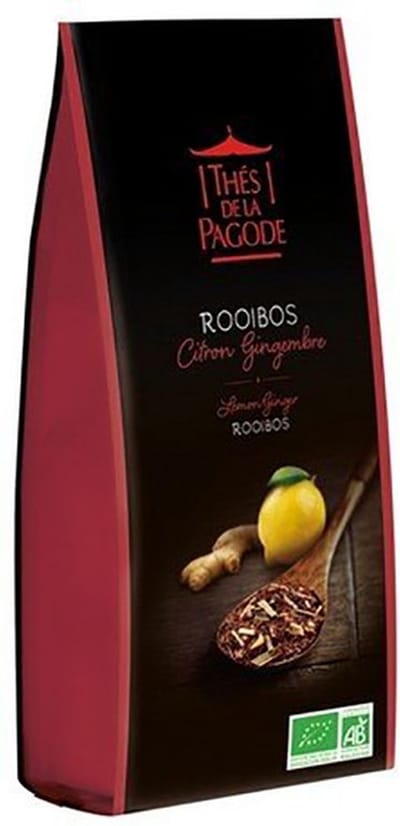 Thés de la Pagode – Rooibosthee citroen gember - Losse Thee - Biologische thee (100 gram)