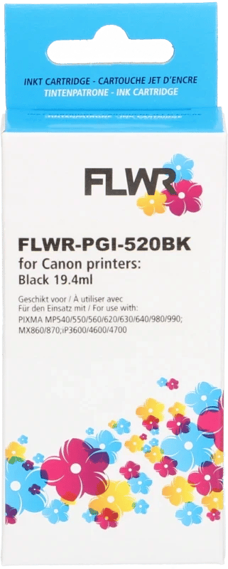 FLWR - Cartridges / Canon PGI-520BK / zwart / Geschikt voor Canon