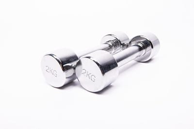 Chrome Dumbbells - Gewichten Set - Kracht Training - Volledig Verchroomd - 2 kg Paar - Zilver
