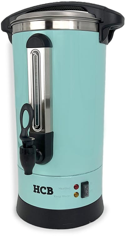 HCB® - Professionele Horeca Percolator - 8,7 liter - 55 kopjes - 230V - RVS / INOX Perculator - Elektrisch koffiezetapparaat - Volautomatische koffiemachine - 25x30x50.5 cm (DxBxH) - 2.70 kg - 1358