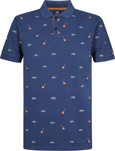 Petrol Industries - Heren All-over Print Polo Celestia - Blauw - Maat L