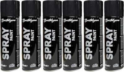 Spuitverf set 6 x 200 ml - antraciet grijs. Sneldrogende graffiti-spuitbussen voor hout, steen, metaal, glas. antracietgrijs (RAL 7004)